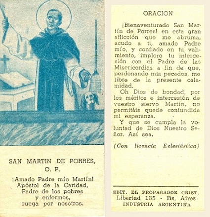 Oración a San Martin de Porres
